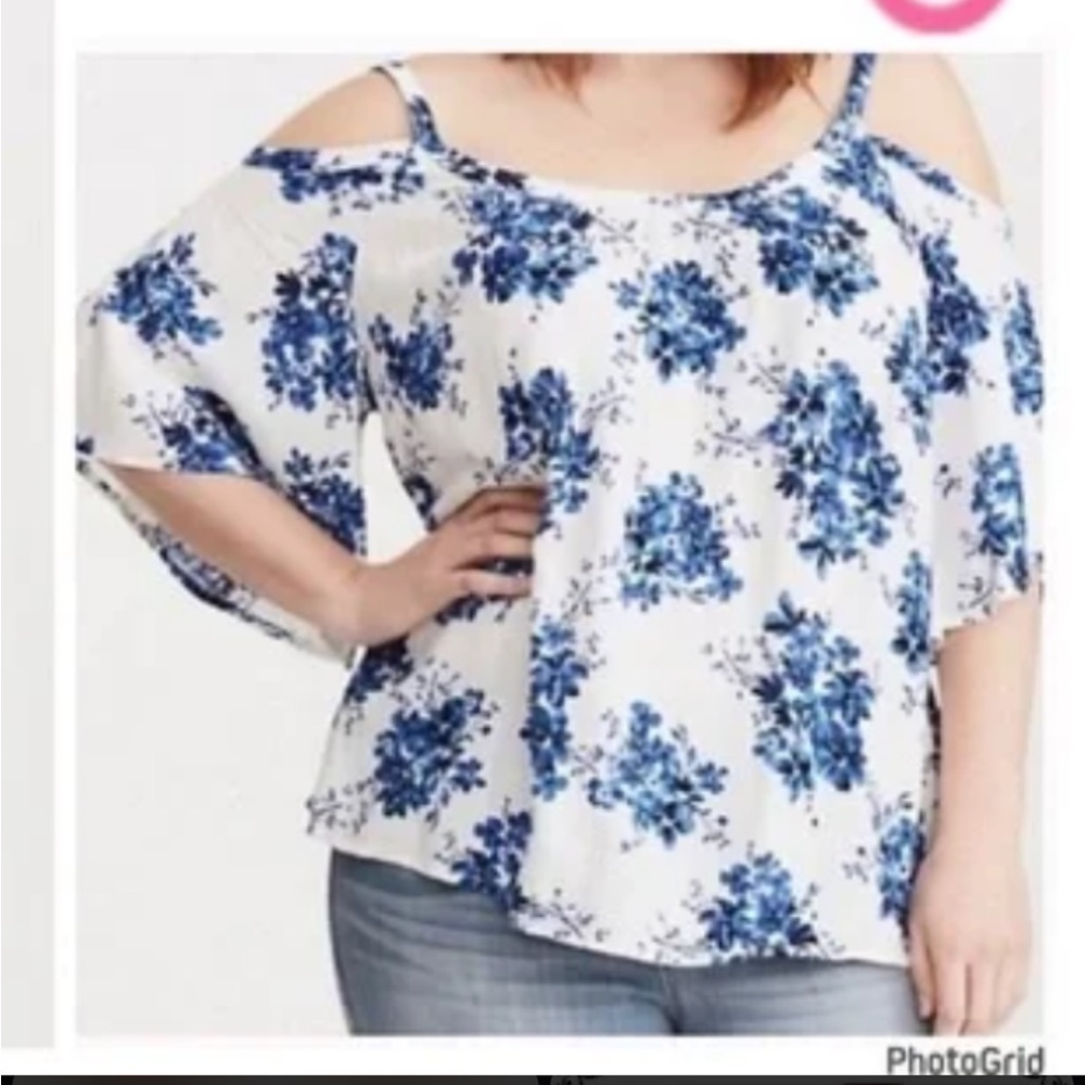 Floral Cold Shoulder Top